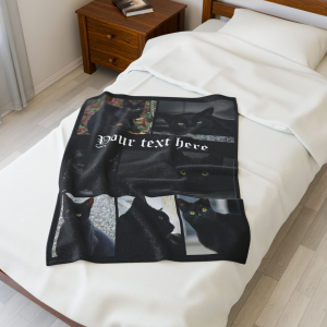 custom photo blanket – design your own personalized velveteen plush throw 7 photos + text