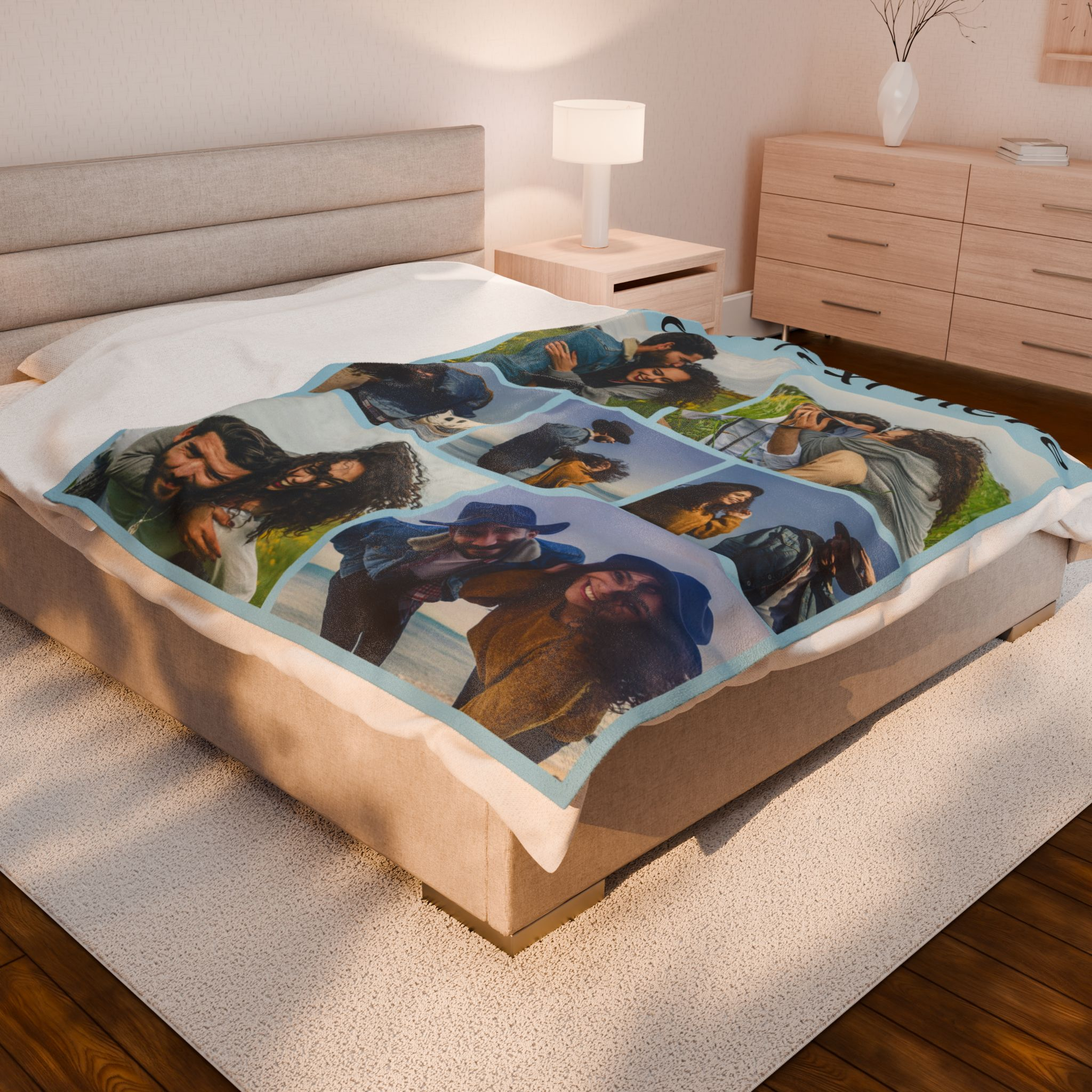 custom photo blanket – design your own personalized velveteen plush throw 7 photos + text custom photo blanket – design your own personalized velveteen plush throw 7 photos + text