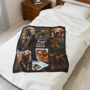 custom photo blanket – design your own personalized velveteen plush throw 8 photos + text