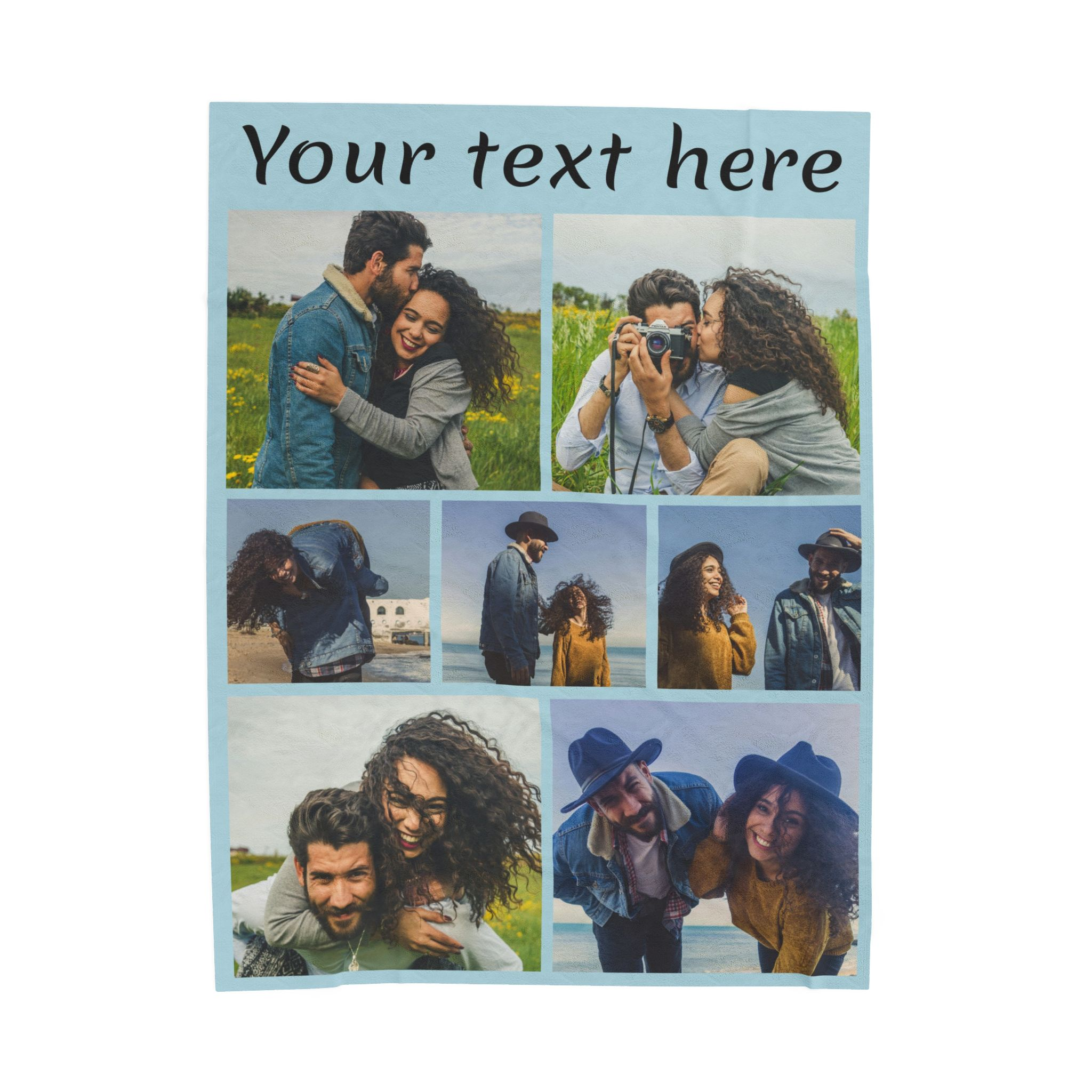 custom photo blanket – design your own personalized velveteen plush throw 7 photos + text custom photo blanket – design your own personalized velveteen plush throw 7 photos + text
