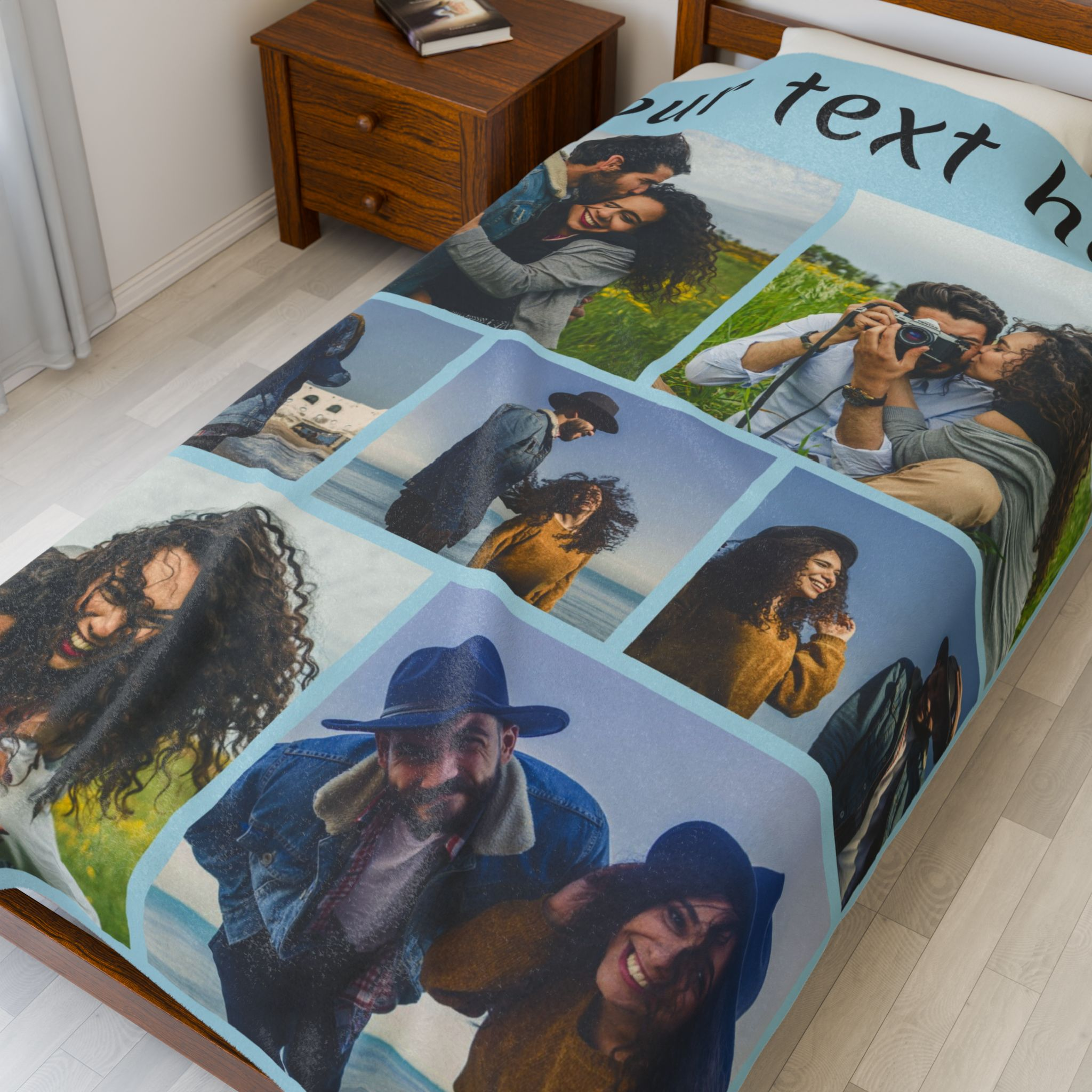 custom photo blanket – design your own personalized velveteen plush throw 7 photos + text custom photo blanket – design your own personalized velveteen plush throw 7 photos + text