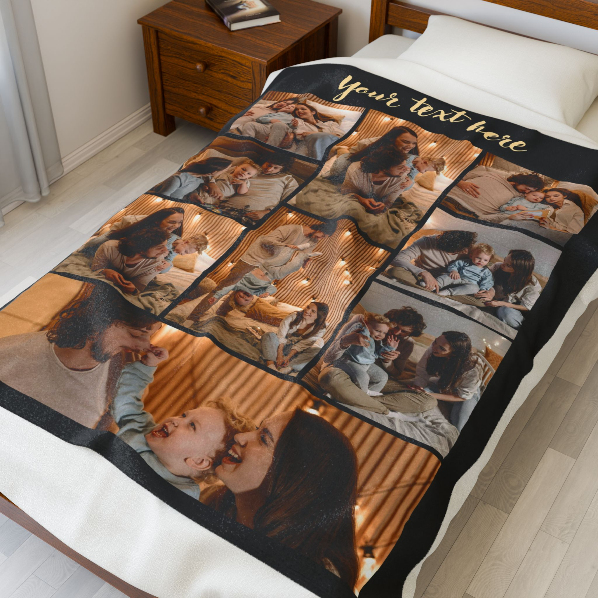 custom photo blanket – design your own personalized velveteen plush throw 9 photos + text custom photo blanket – design your own personalized velveteen plush throw 9 photos + text
