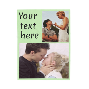 custom photo blanket – design your own personalized velveteen plush throw 2 photo + text
